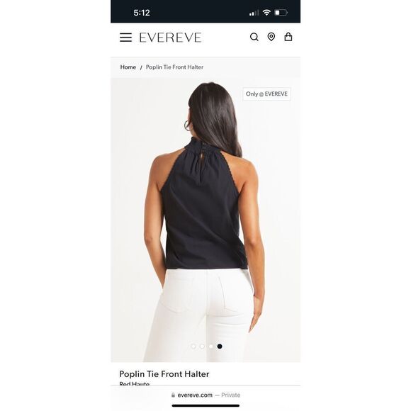 Red Haute Poplin Black Tie Front High Neck Top Tank Blouse - Picture 3 of 15